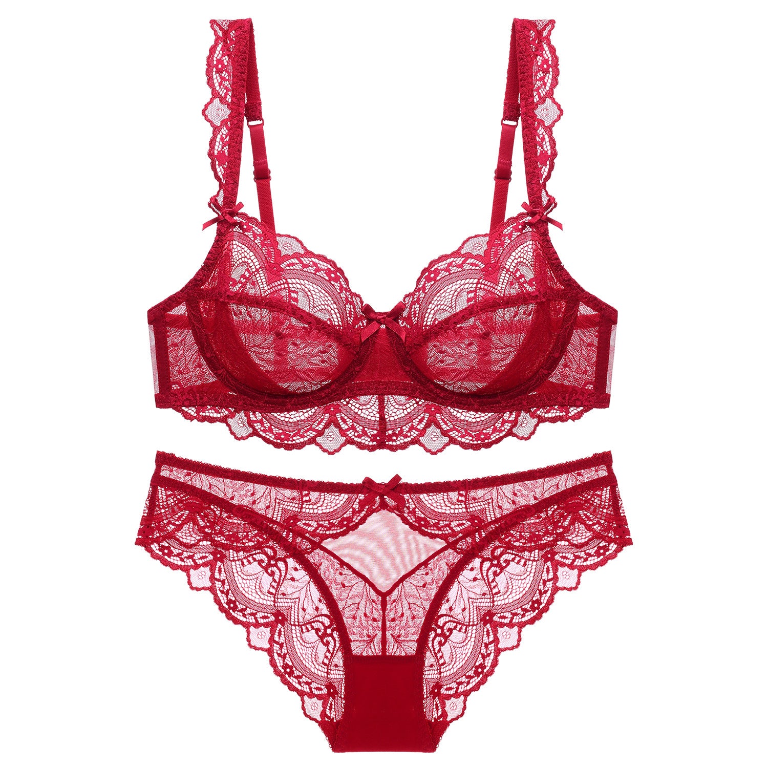 AirLight Lace – Ultra-Thin Spongeless Transparent Bra Set [9241]