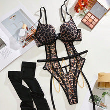 Leopard Charm – Wild Print Bodysuit with Accessories Set [A6553]