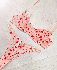 Velvet Heart – Sheer Lace Bra Set with Underwire [9630]