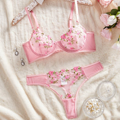 Sweet Allure – Sheer Mesh 3-Piece Flirty Thong Set [XH033]