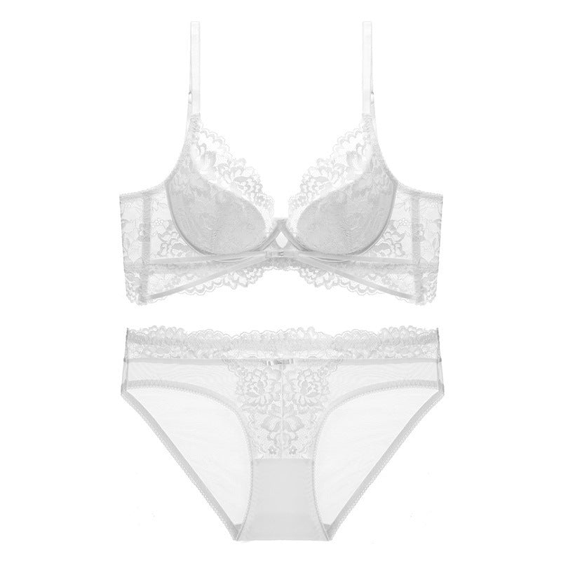 Été Classique – French Lace Gathered Bra Set [8310]