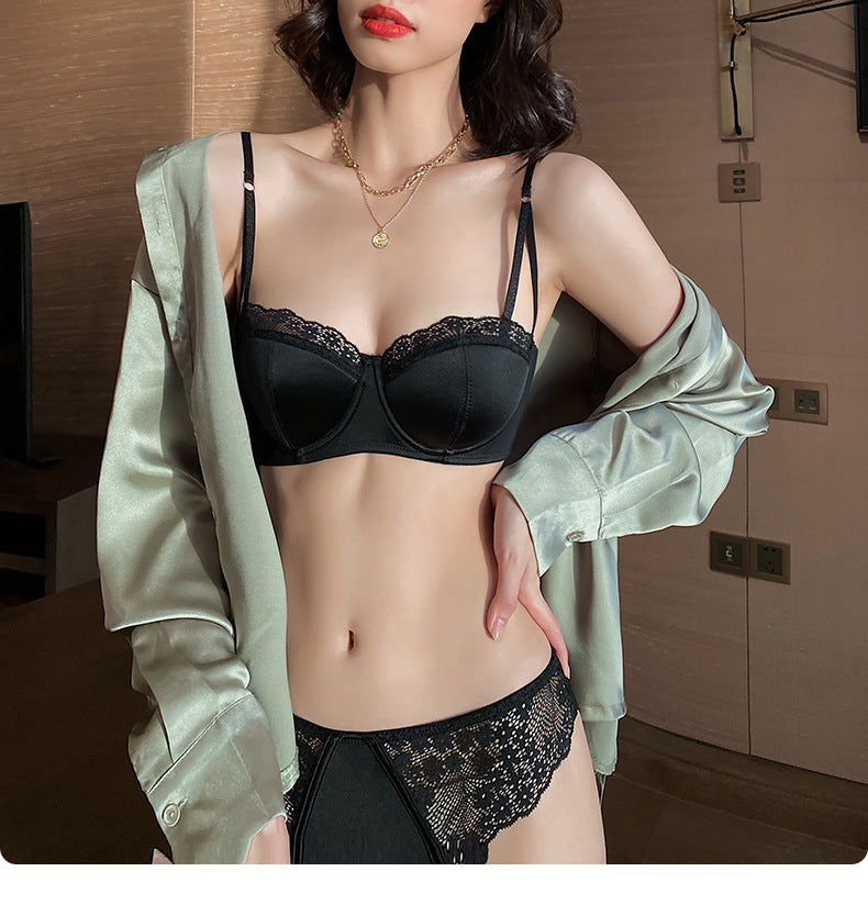 Glossé Nuit – French Lace Shine Bra Set [619]