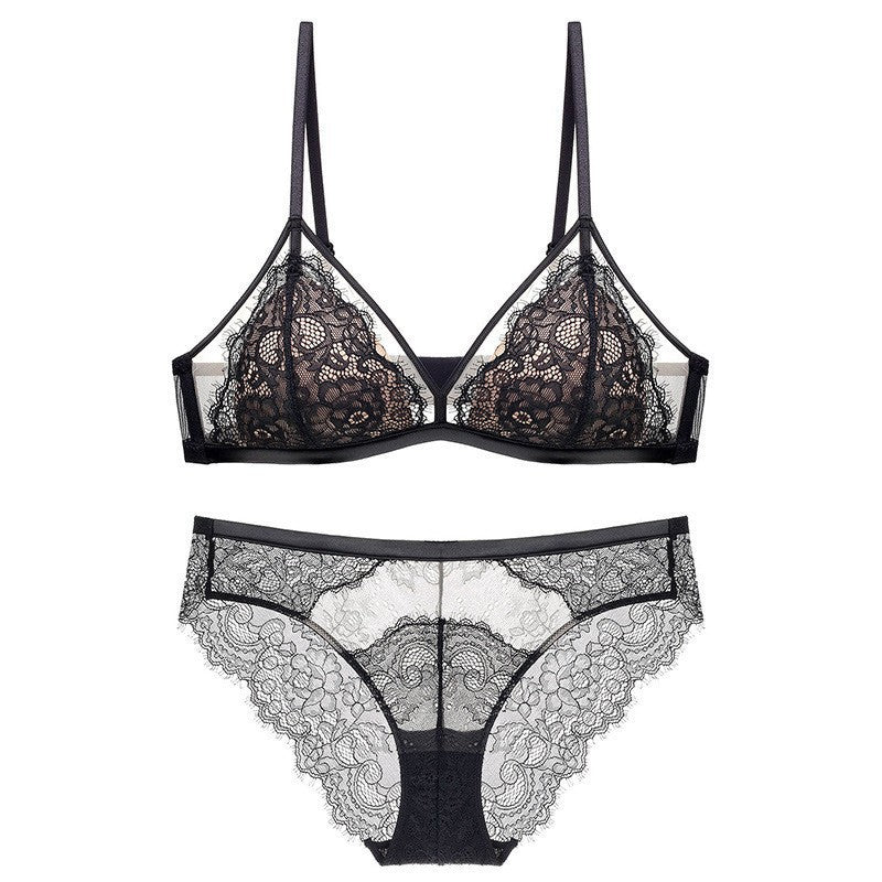 Lune Douce – Eyelash Lace Triangle Bra Set [0608]