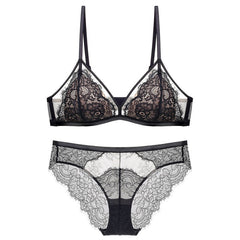 Lune Douce – Eyelash Lace Triangle Bra Set [0608]