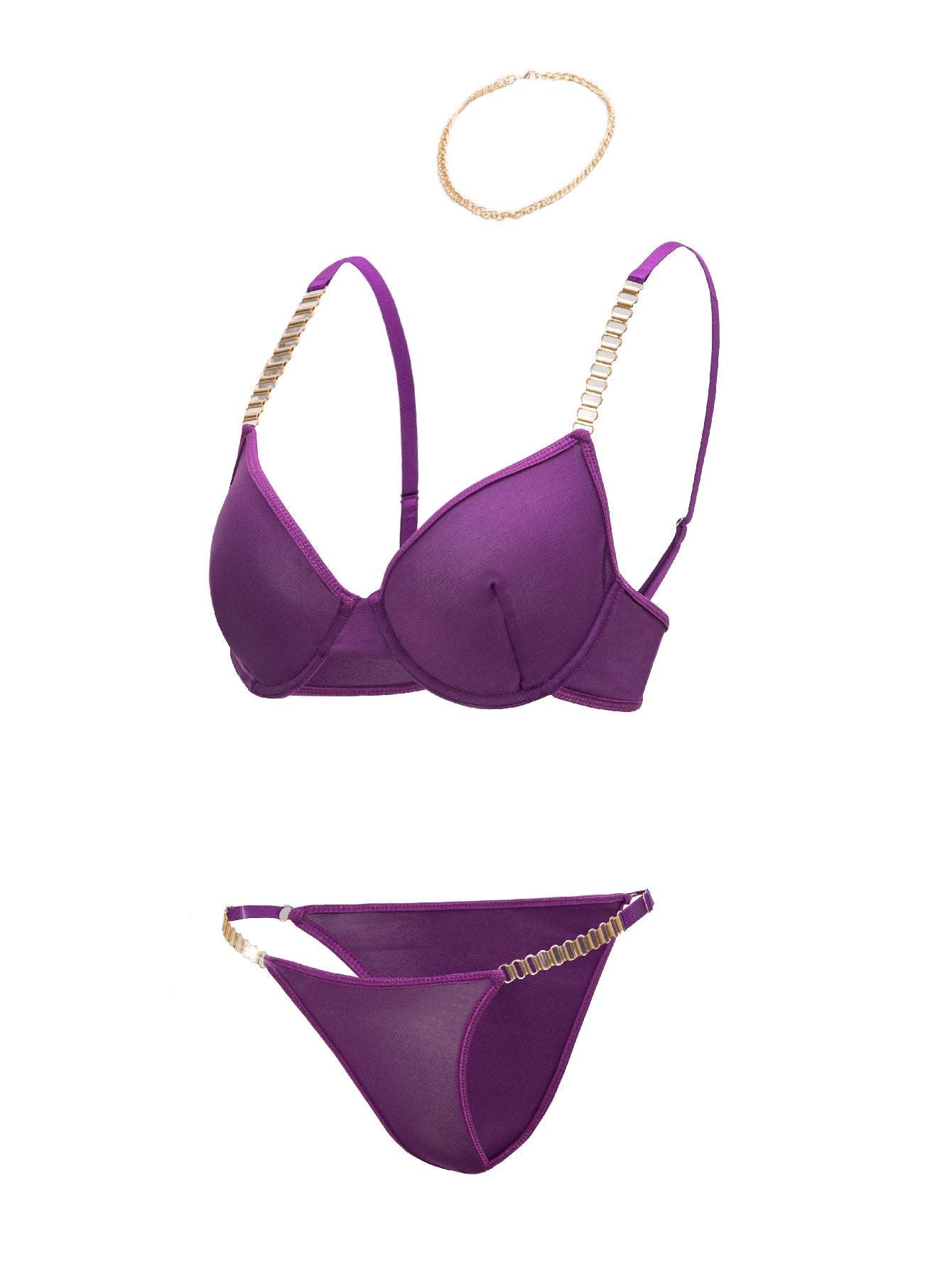 Silver Rush – Mesh & Chain Bra Set [XH021]