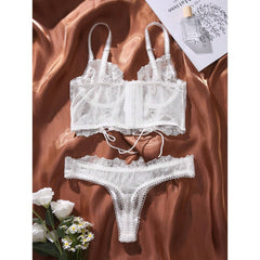 White Bloom – Embroidered Corset Set [F8818]