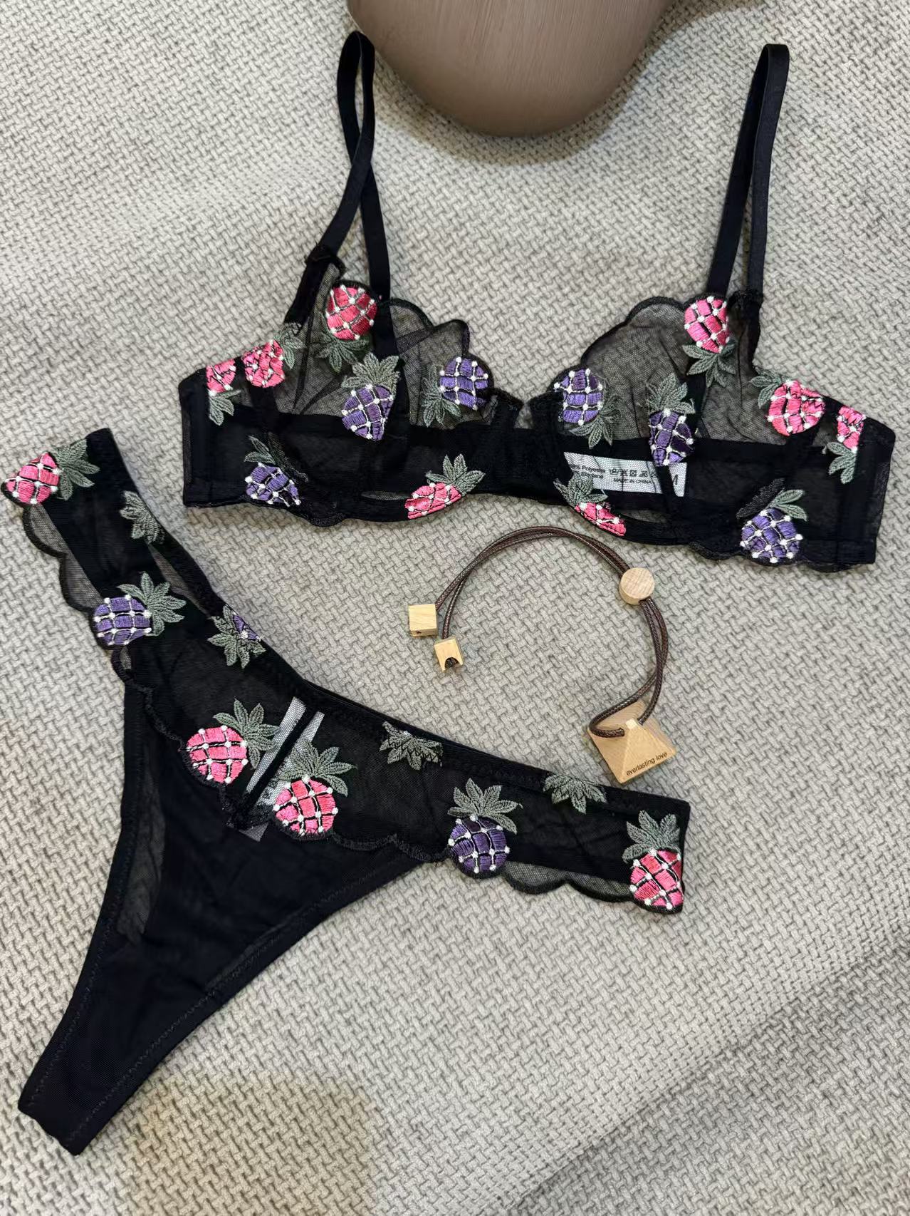 Blush Flow – Embroidered Lift Bra Set [8619]