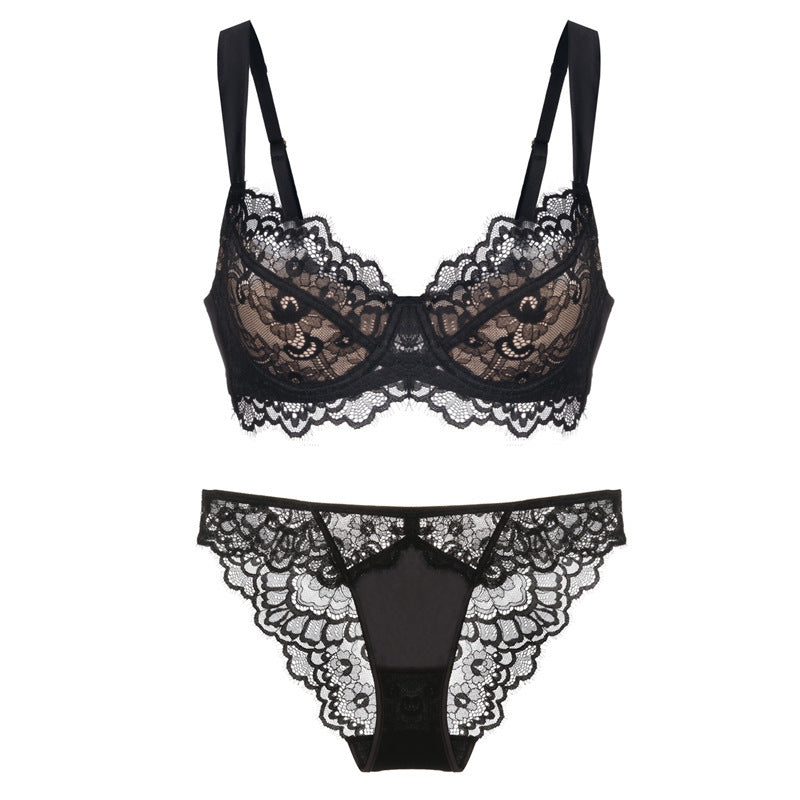 Douce Étreinte – Eyelash Lace Supportive Bra Set [2411]