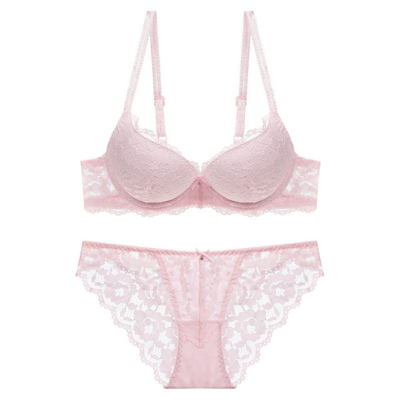Lace Ember – Thin Strap Bra Set for Petite Curves [9193]