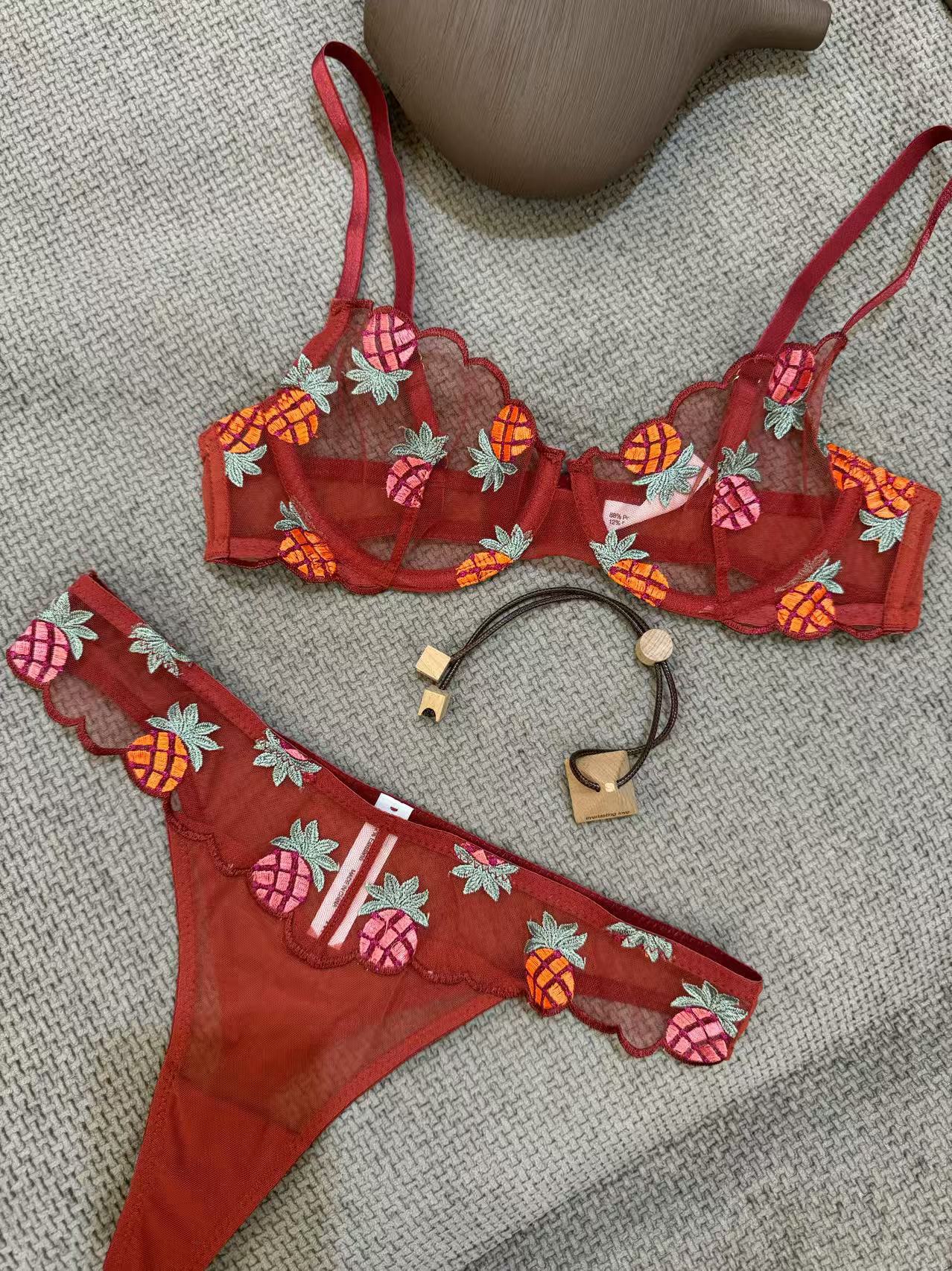 Blush Flow – Embroidered Lift Bra Set [8619]