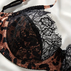 Wild Allure – Ultra-Thin Leopard Lace Bra Set [L021]