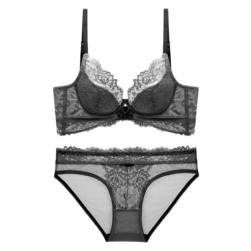 Été Classique – French Lace Gathered Bra Set [8310]