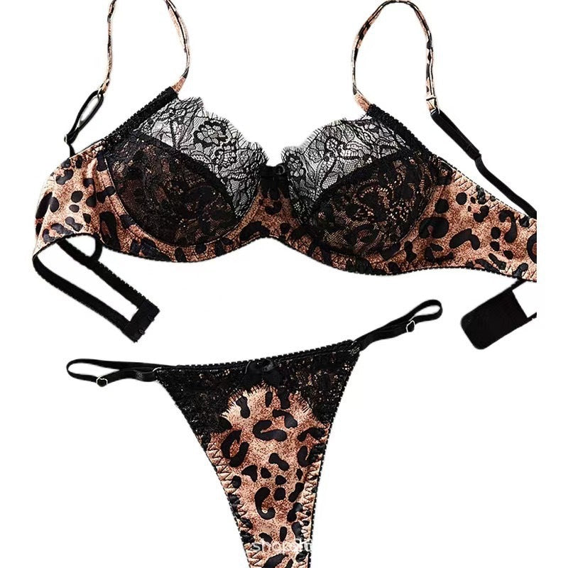 Wild Allure – Ultra-Thin Leopard Lace Bra Set [L021]
