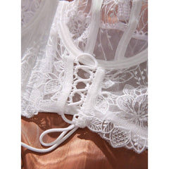 White Bloom – Embroidered Corset Set [F8818]