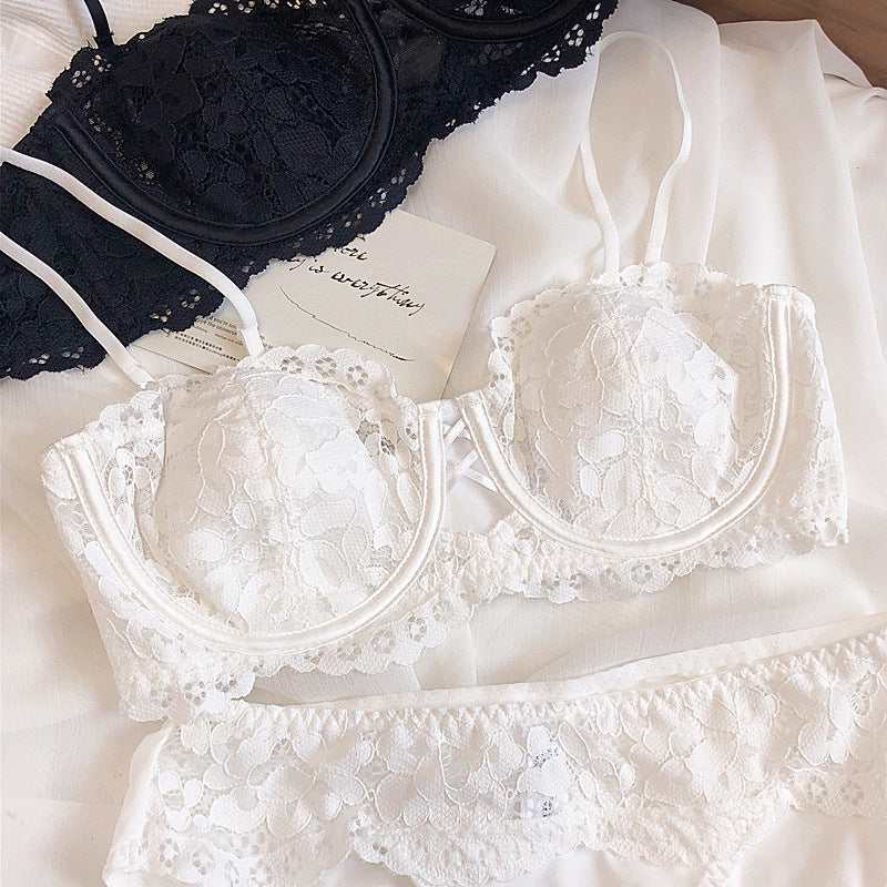 Amour Lace – French Half-Cup Embroidered Bra Set [8303]