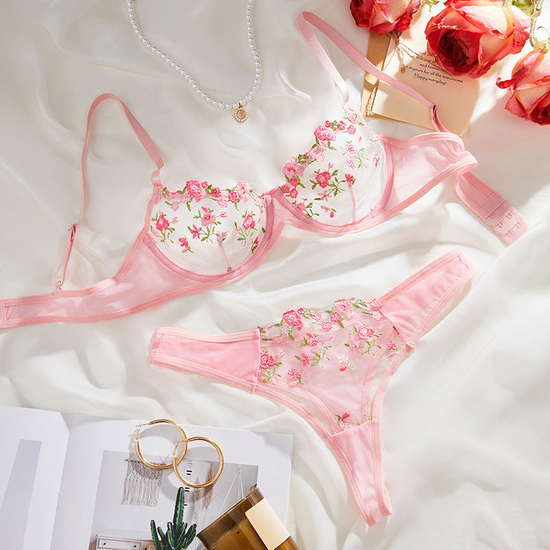 Sweet Allure – Sheer Mesh 3-Piece Flirty Thong Set [XH033]
