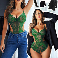 Midnight Curve – Lace Mesh Bodysuit [10035]
