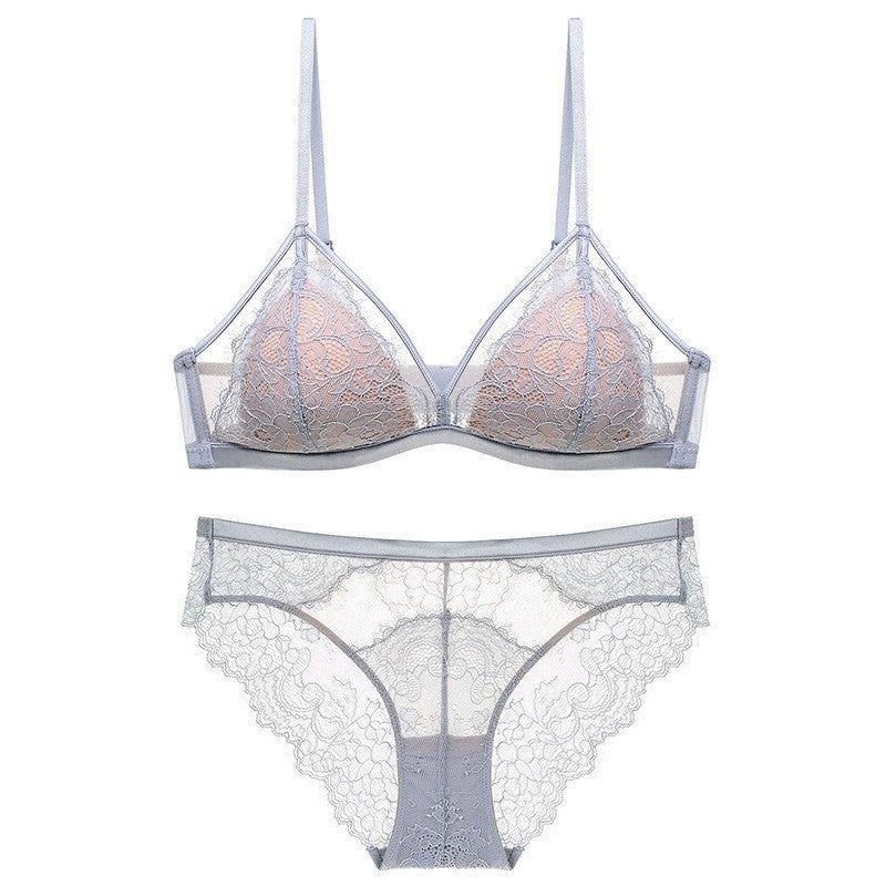 Lune Douce – Eyelash Lace Triangle Bra Set [0608]