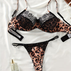 Wild Allure – Ultra-Thin Leopard Lace Bra Set [L021]