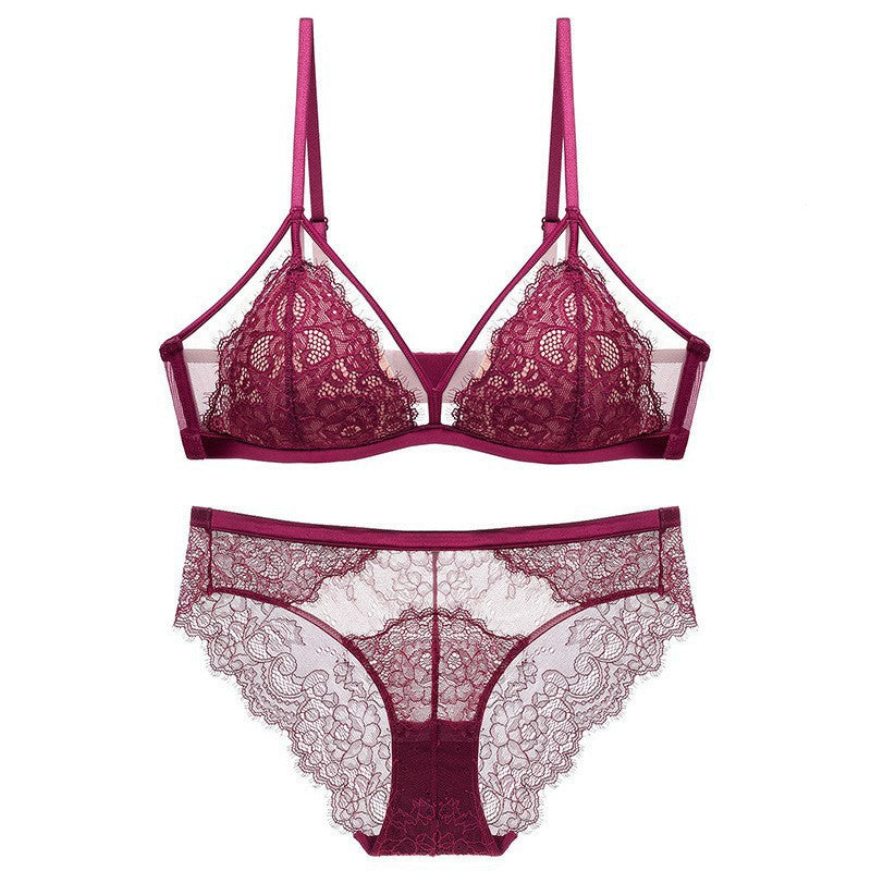 Lune Douce – Eyelash Lace Triangle Bra Set [0608]