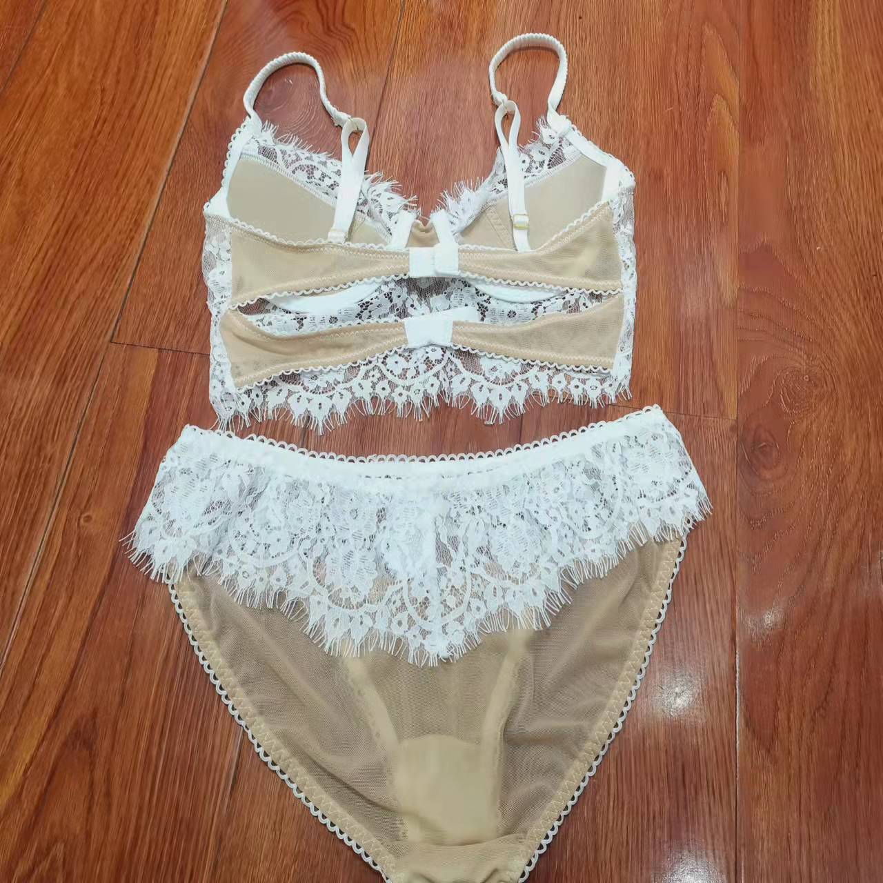 New Arrivals European and American Bandeau Suspenders Backless Small Vest Eyelash Lingerie Slim Sex Sexy Bra Pants