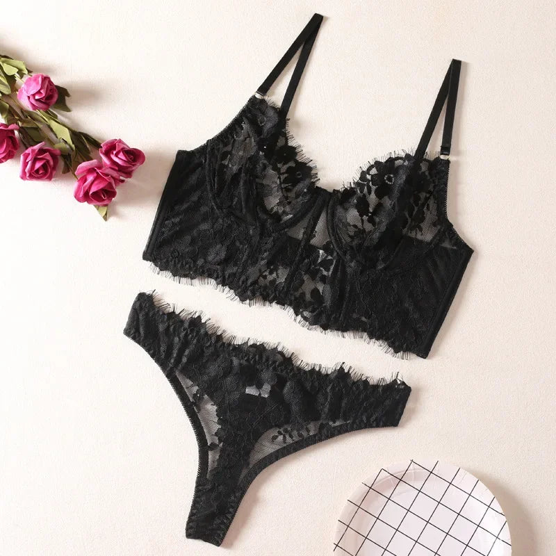 Pearl Frame – Lace Corset Intimates Set [R0681]