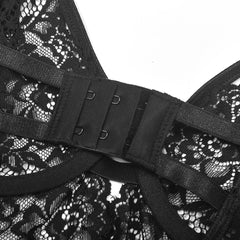 Crimson Temptation – Ultra-Thin Lace Suspender Nightdress [DF175]