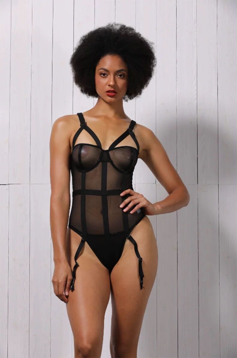 Illusion Mesh – Ultra-Thin Cross Mirror Bodysuit [2068]