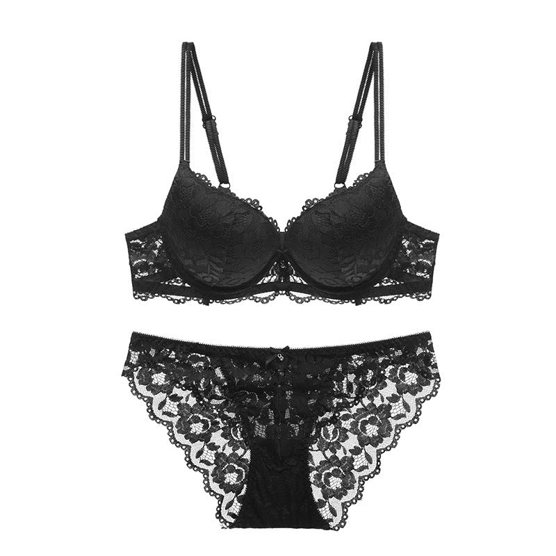 Lace Ember – Thin Strap Bra Set for Petite Curves [9193]