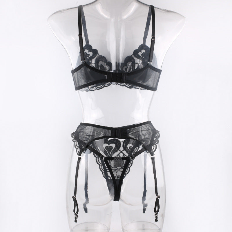 Noir Embrace – Underwire 3-Piece Set [R0666]