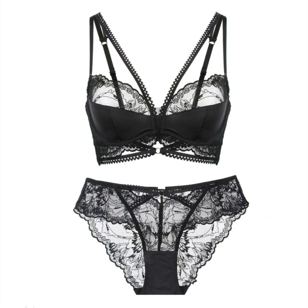 Crimson Éclat – Ultra-Thin Lace Lift Bra Set [22119]