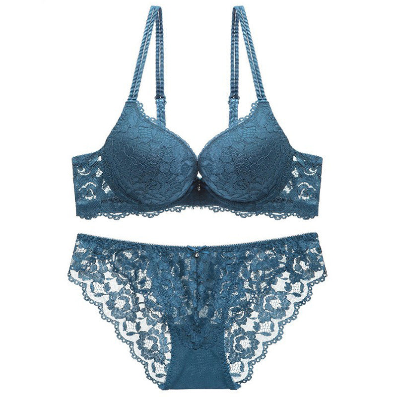Lace Ember – Thin Strap Bra Set for Petite Curves [9193]