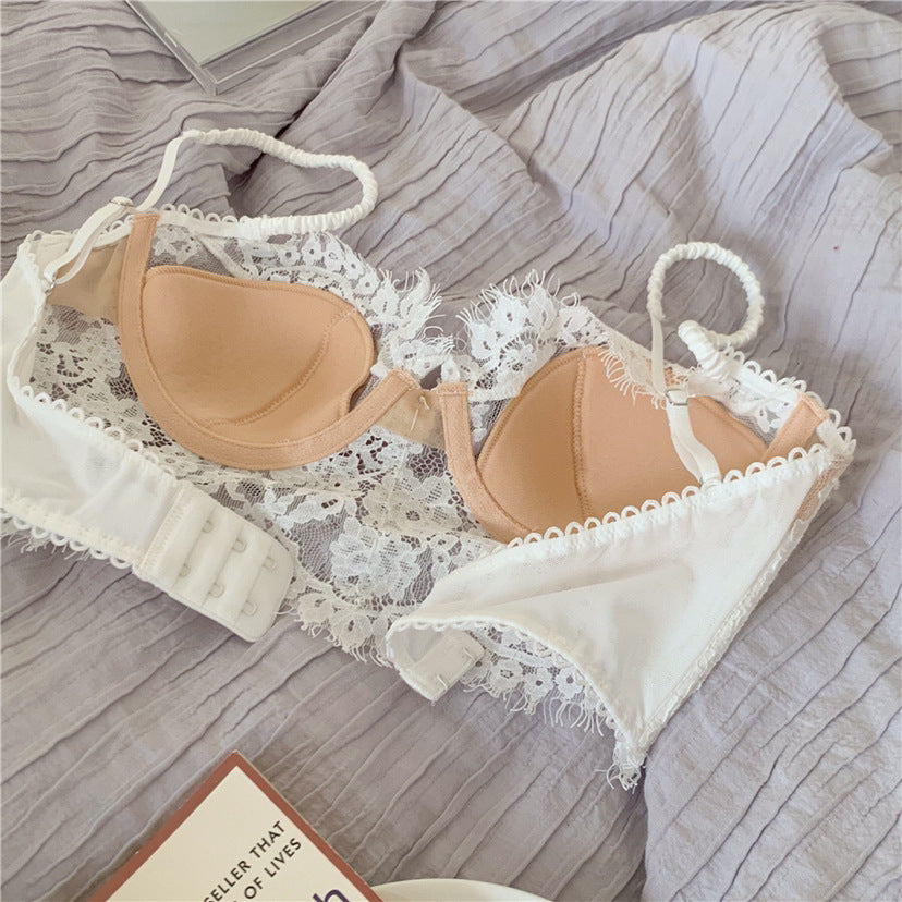 New Arrivals European and American Bandeau Suspenders Backless Small Vest Eyelash Lingerie Slim Sex Sexy Bra Pants