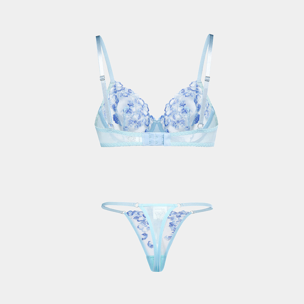 Ethereal Mesh – Embroidered Lace Bra & Garter Set [F9036]