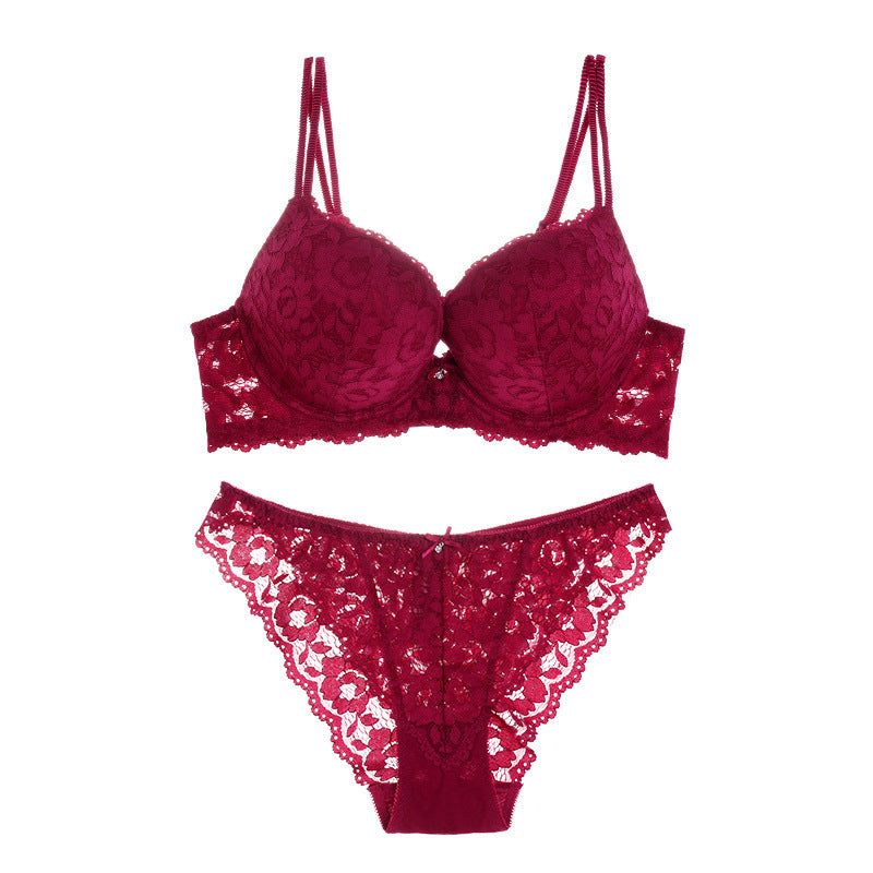 Lace Ember – Thin Strap Bra Set for Petite Curves [9193]