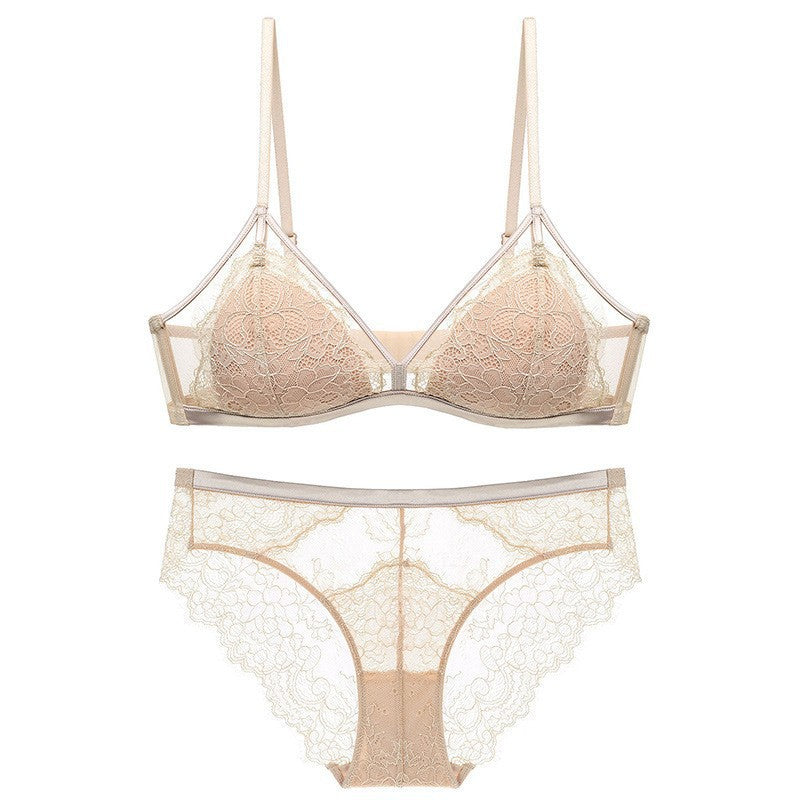 Lune Douce – Eyelash Lace Triangle Bra Set [0608]