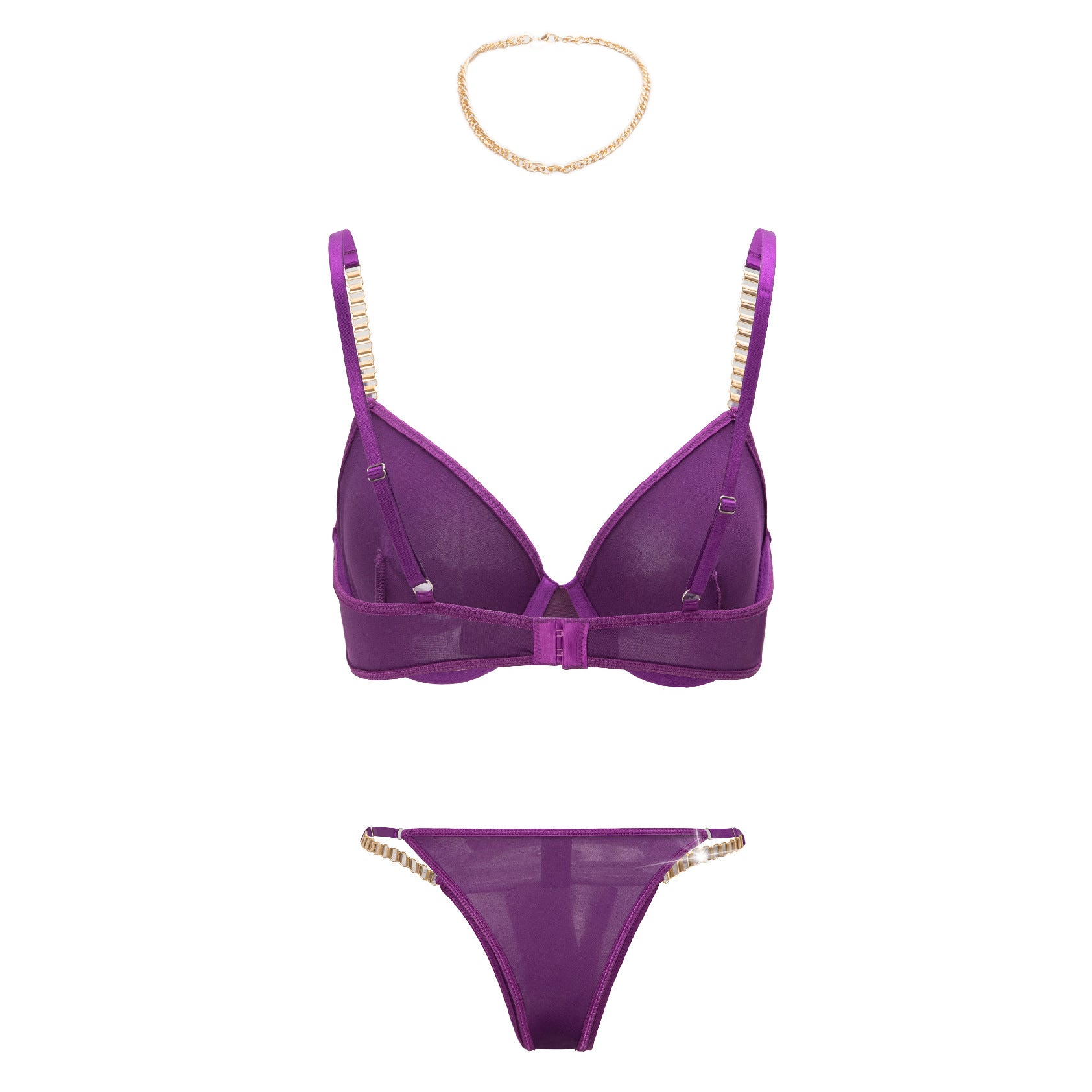 Silver Rush – Mesh & Chain Bra Set [XH021]