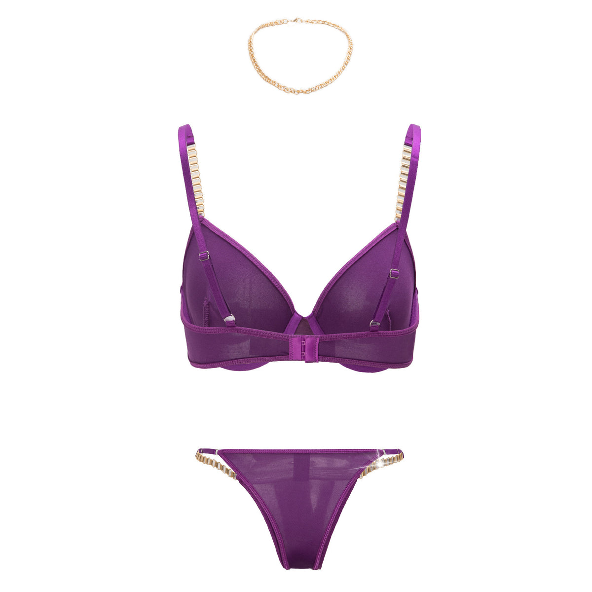 Silver Rush – Mesh & Chain Bra Set [XH021]
