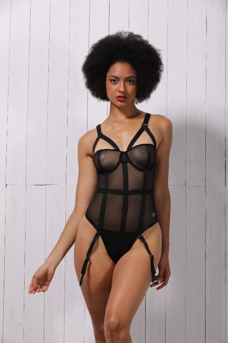 Illusion Mesh – Ultra-Thin Cross Mirror Bodysuit [2068]