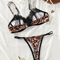 Wild Allure – Ultra-Thin Leopard Lace Bra Set [L021]