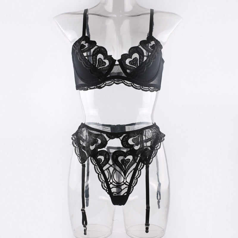Noir Embrace – Underwire 3-Piece Set [R0666]