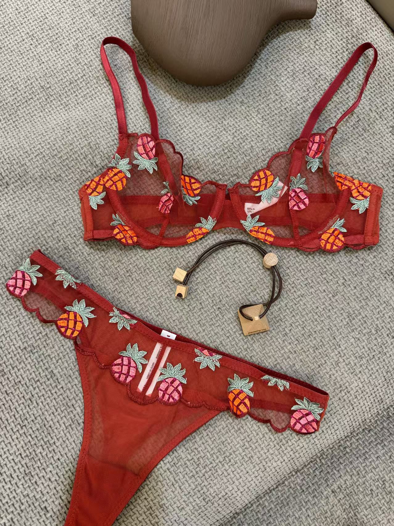 Blush Flow – Embroidered Lift Bra Set [8619]